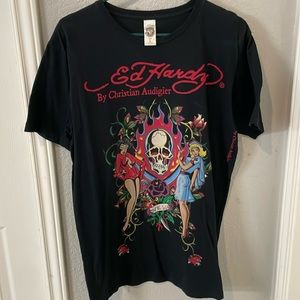 Ed Hardy Men “Love Life” tee, 100% cotton, size L